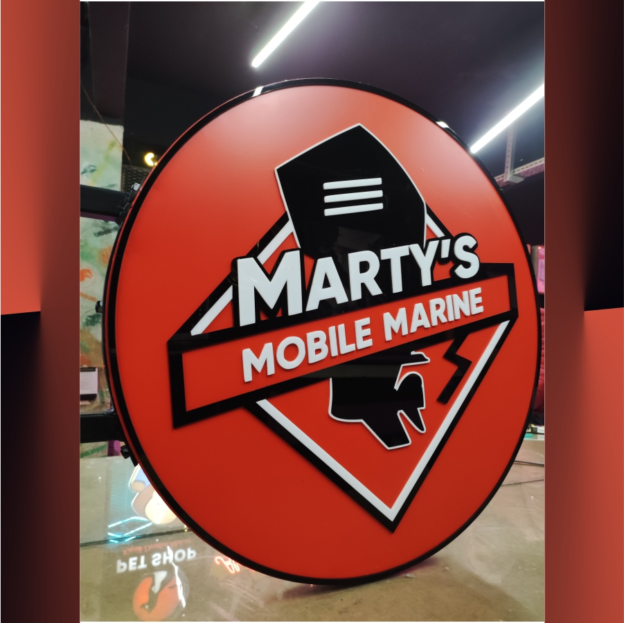 amerika-kabartma-harf-logo-yuvarlak-tabela